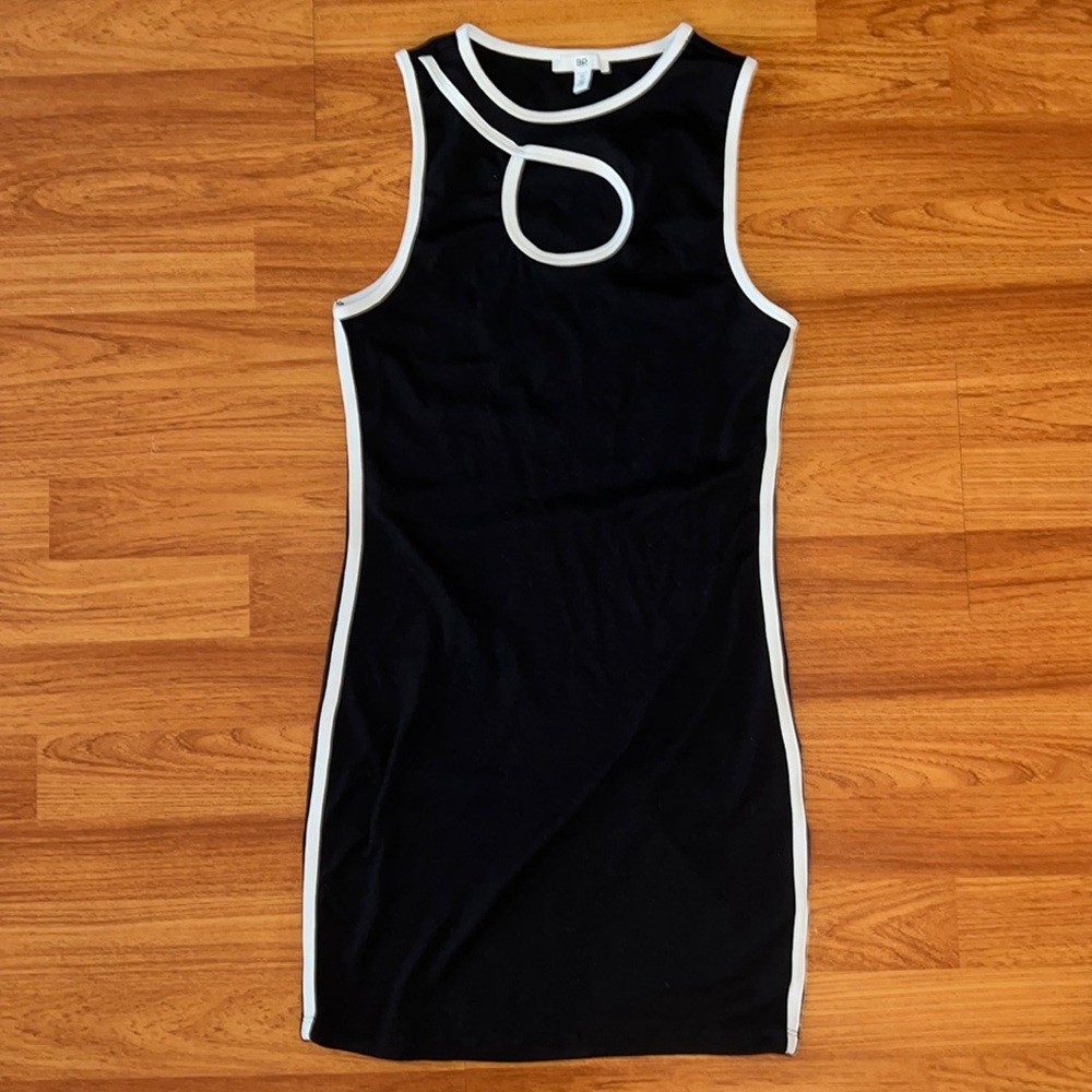 BP. Black dress with white stripes size Medium